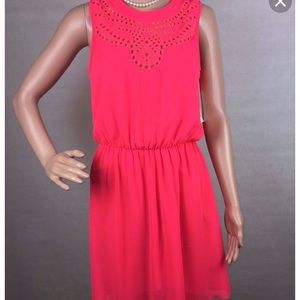 Madison Jules Neon Pink Dress, Large